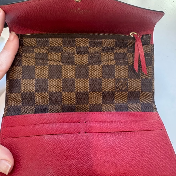 Louis Vuitton Monogram Canvas Red Emilie Bloom Flowers  Louis Vuitton Brown and Red Wallet